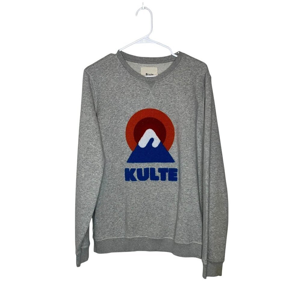Kulte Gray Sweatshirt With Mountain Graphic Crewneck Design SIze Medium